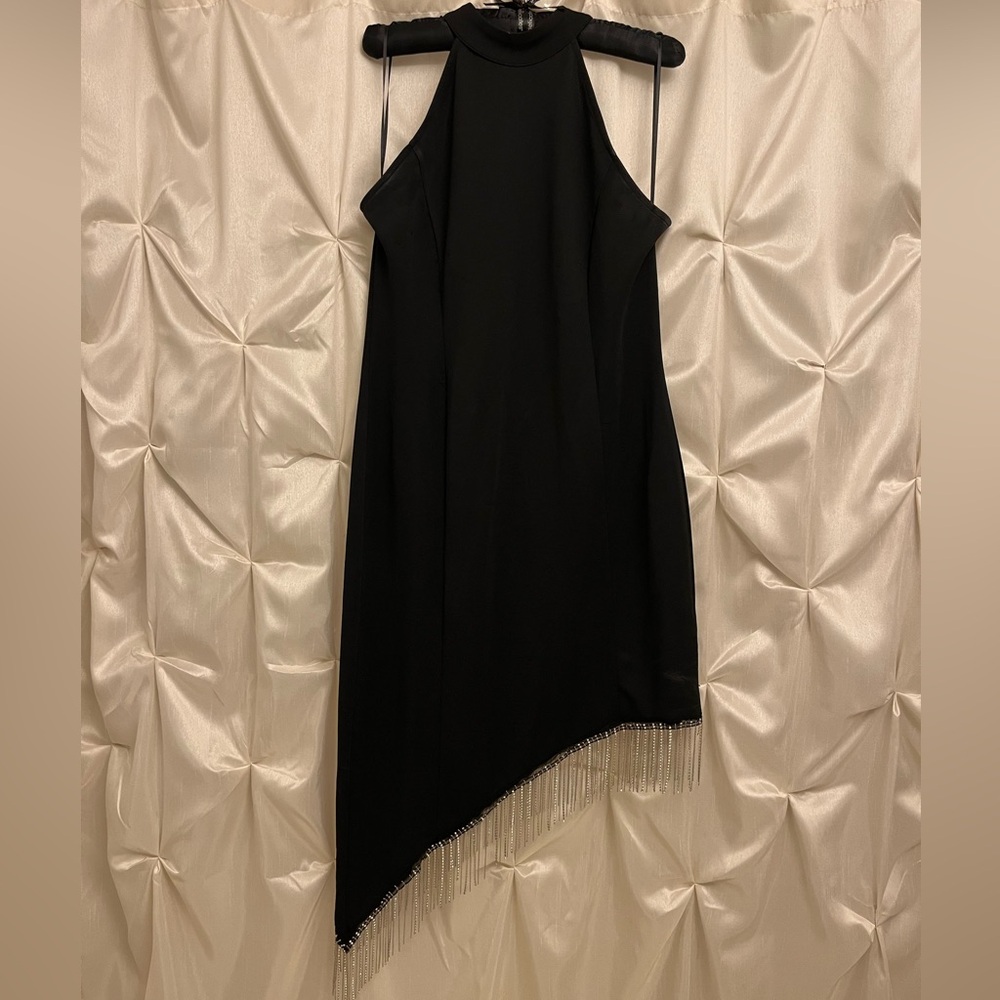 Venus Asymmetrical Black Party Dress L